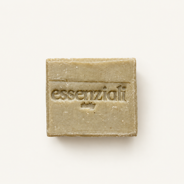 Essenziali Bergamotto handmade Sicilian soap bar on a cream background