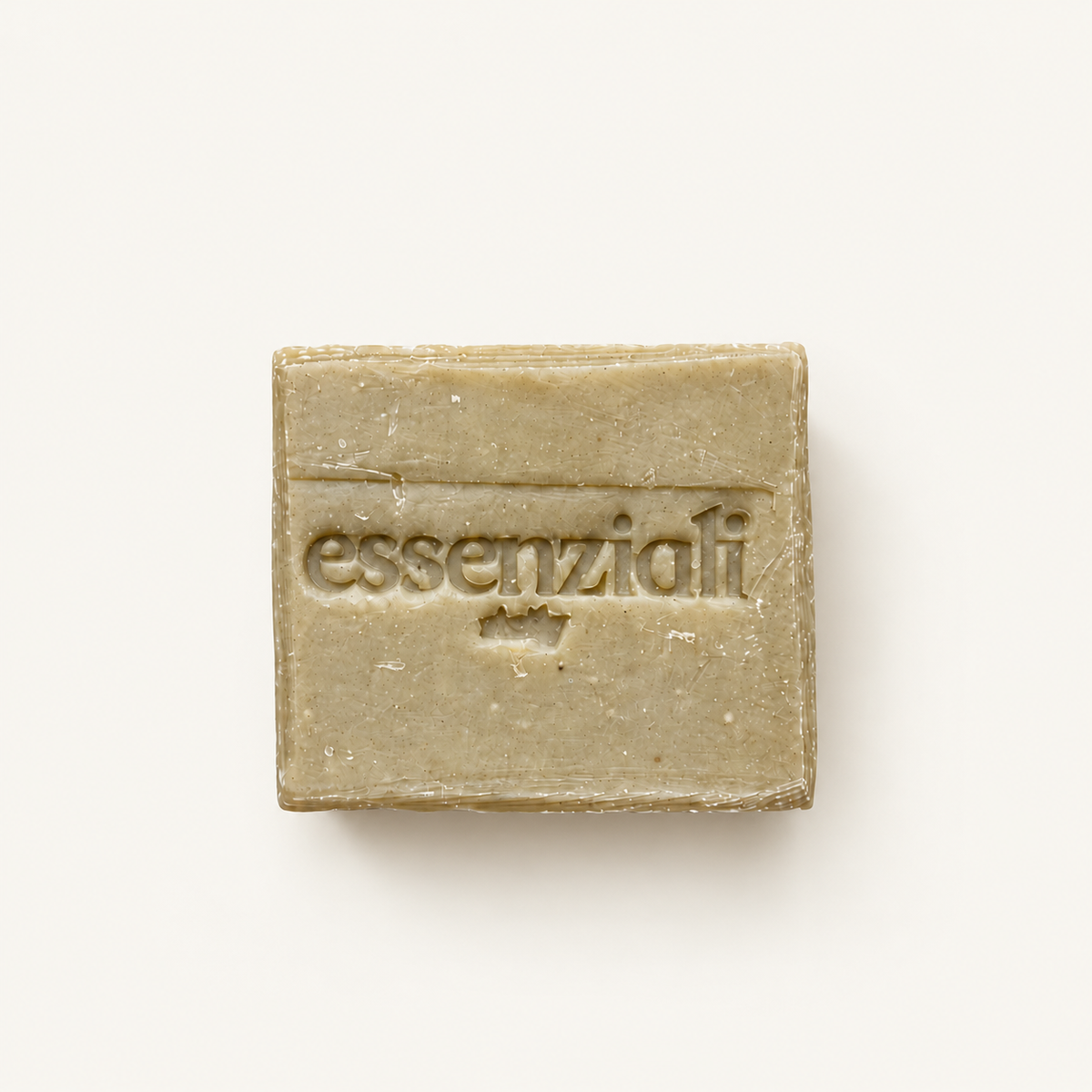 Essenziali Bergamotto handmade Sicilian soap bar on a cream background